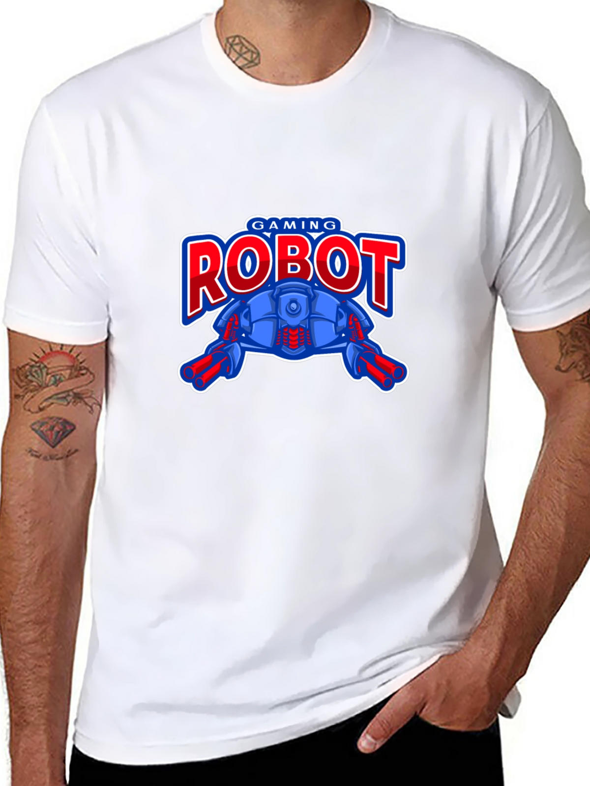 Gaming Robot Black T-Shirt for Gamers