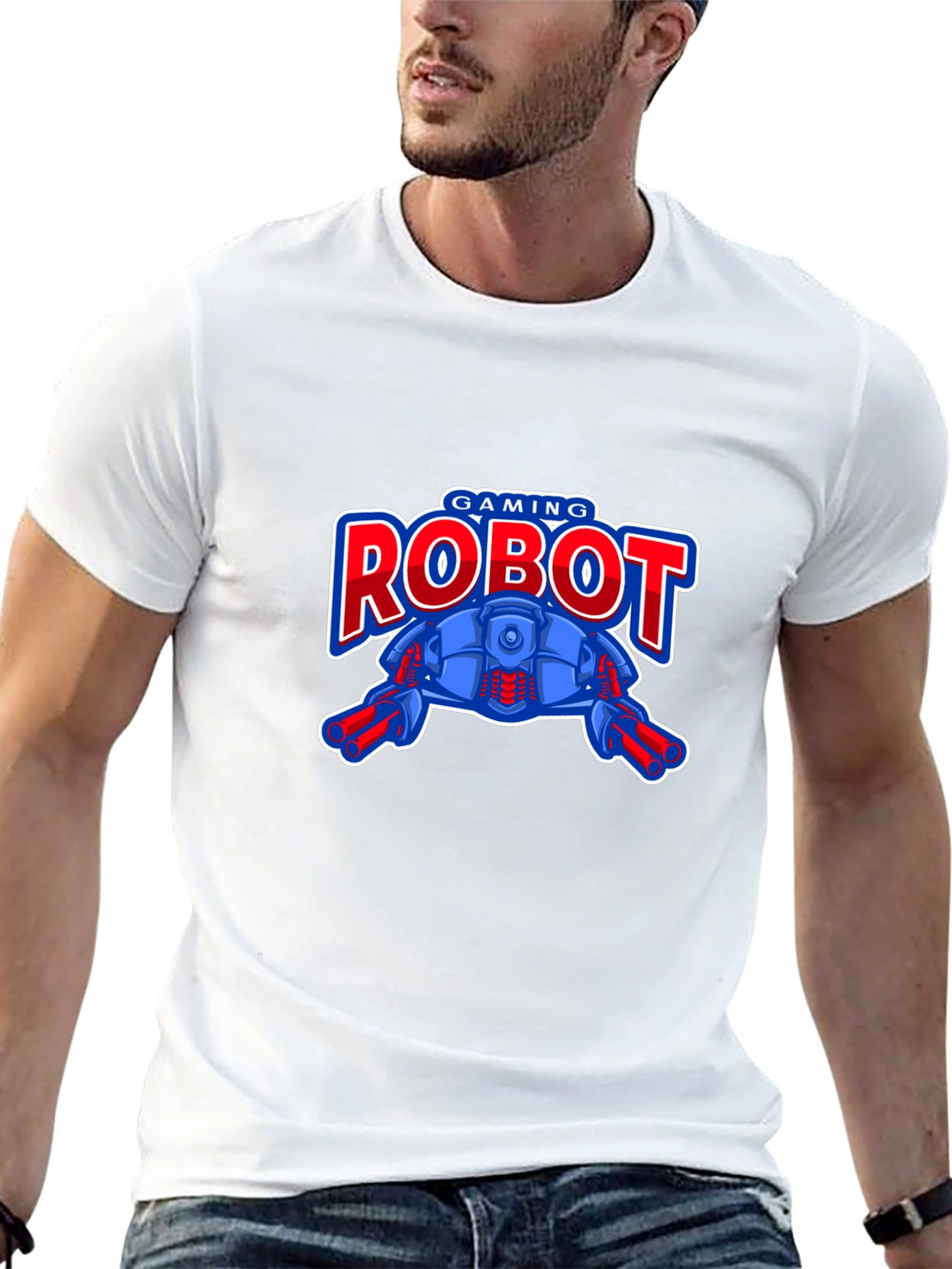 Gaming Robot Black T-Shirt for Gamers