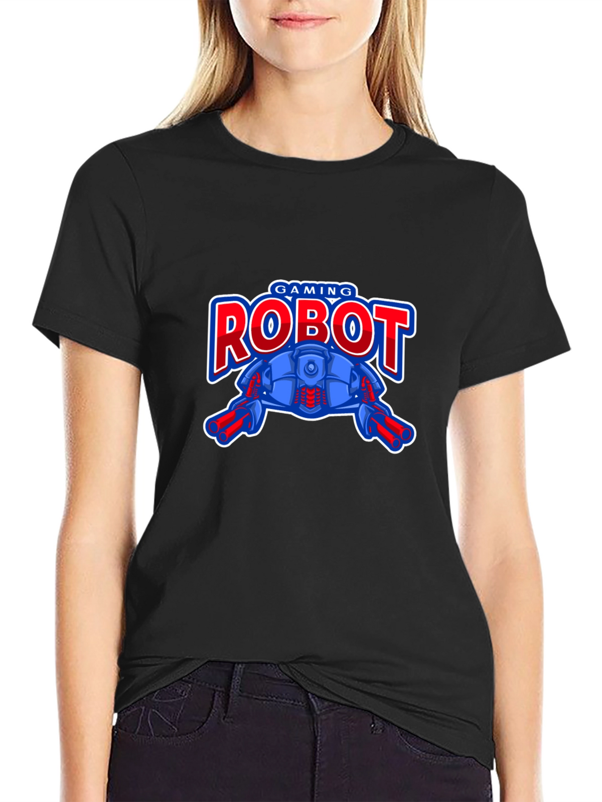 Gaming Robot Black T-Shirt for Gamers