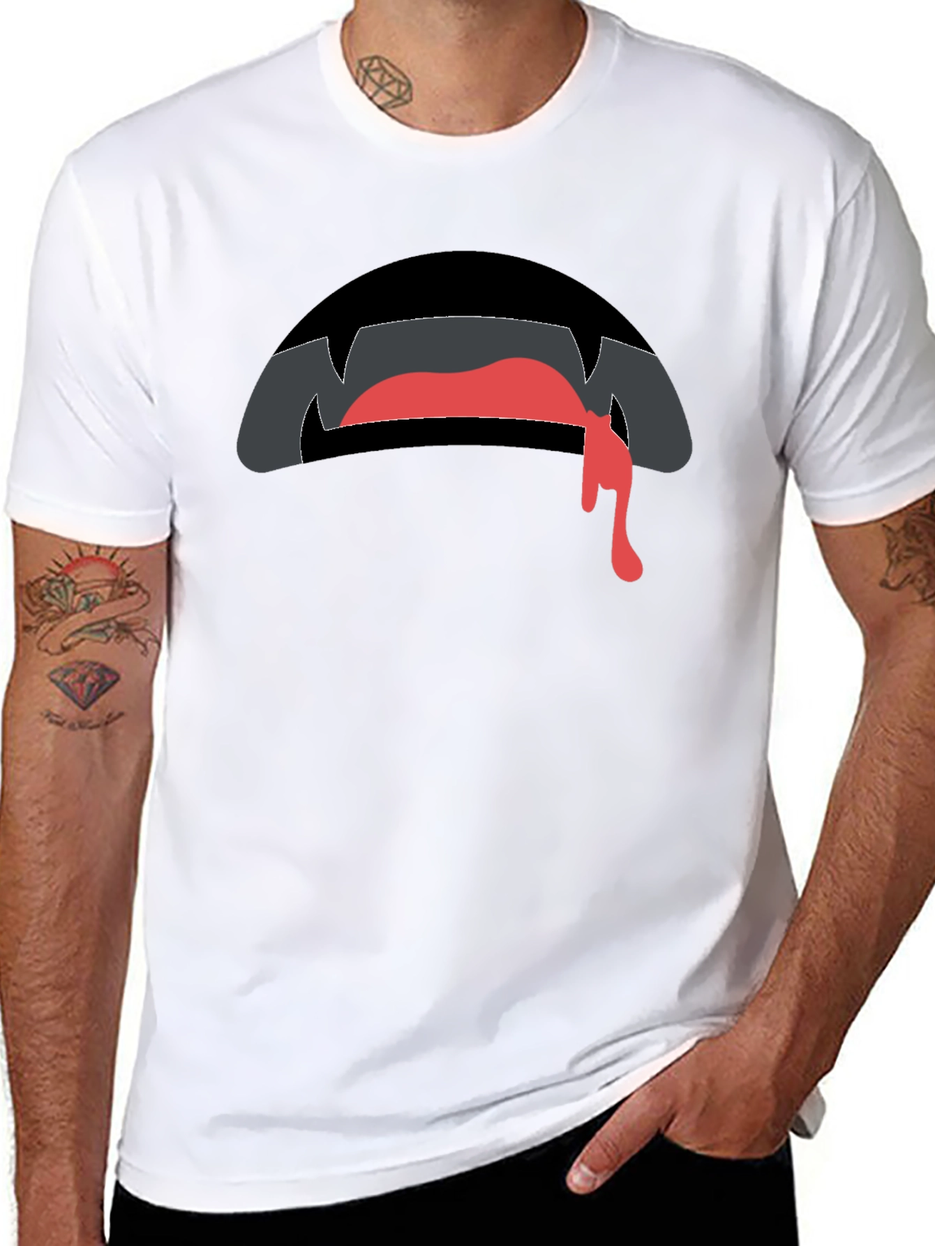 Vampire Bite Graphic Tee - Halloween Novelty Shirt
