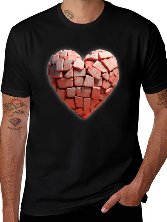 Brick Heart Graphic Black T-Shirt