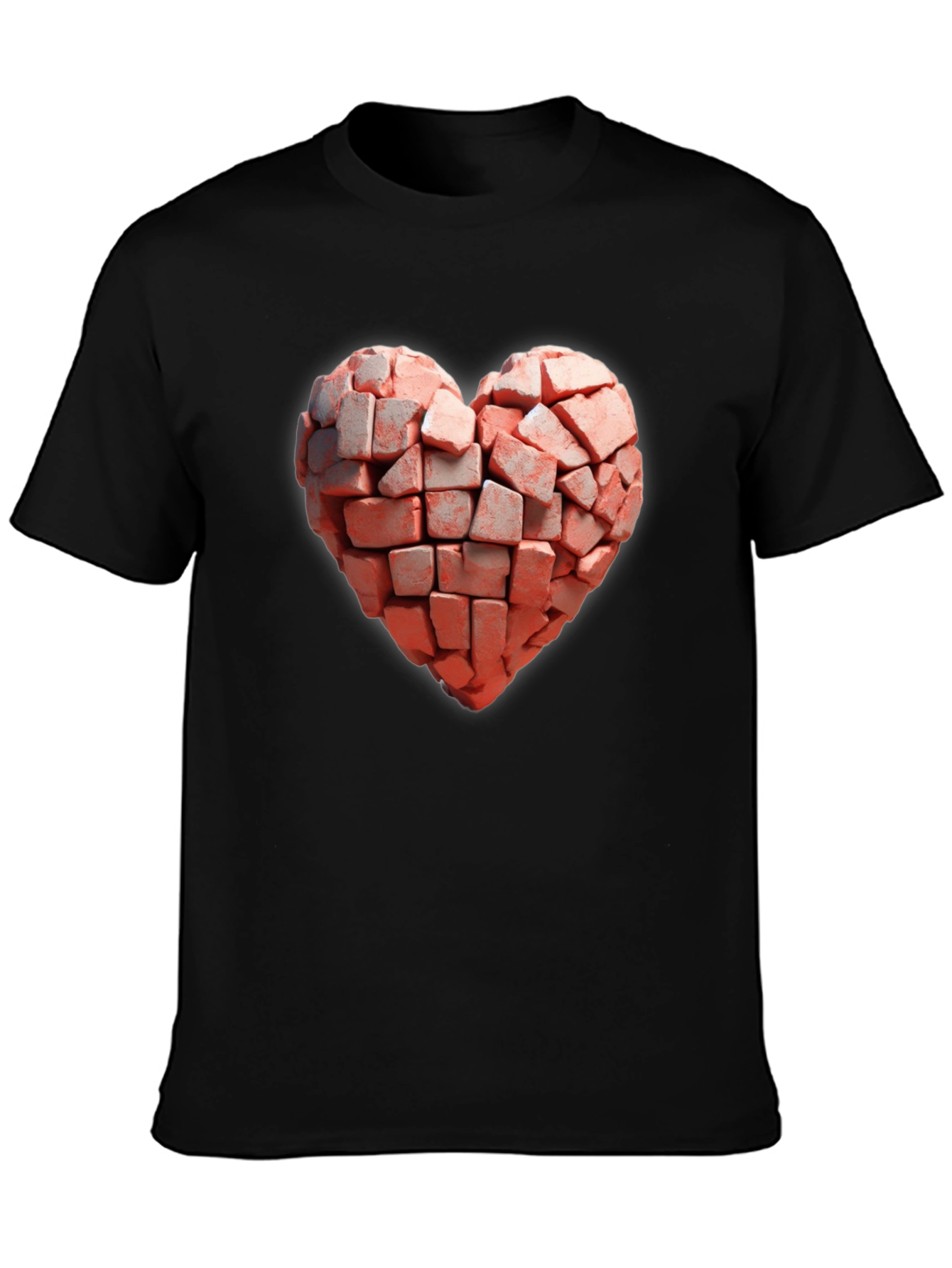 Brick Heart Graphic Black T-Shirt
