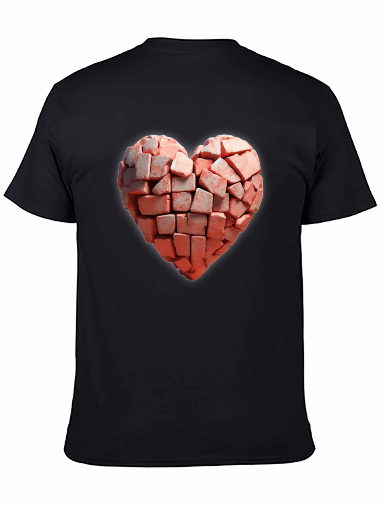 Brick Heart Graphic Black T-Shirt