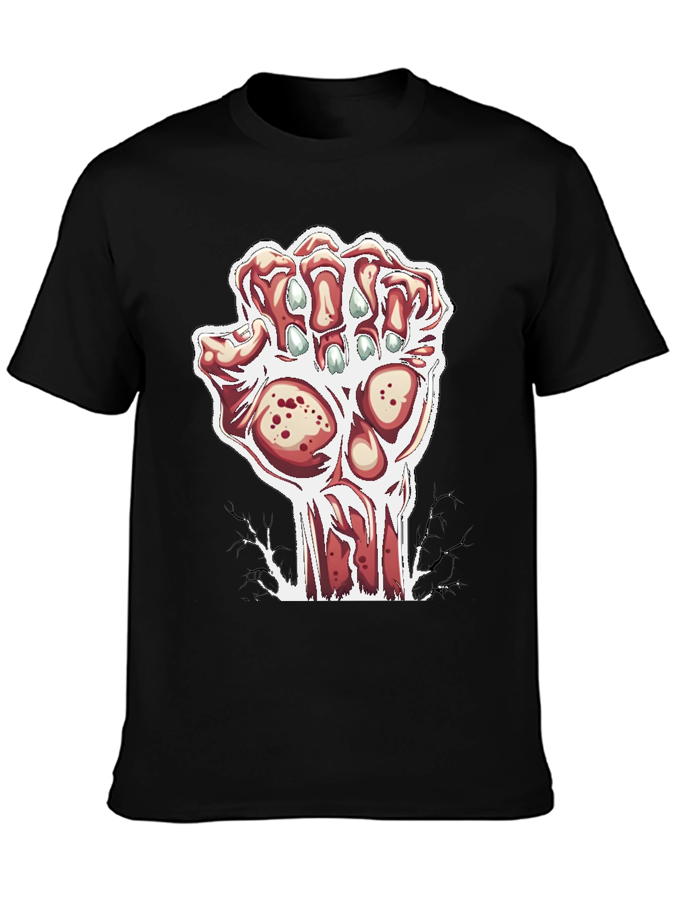 Zombie Hand Graphic Black T-Shirt