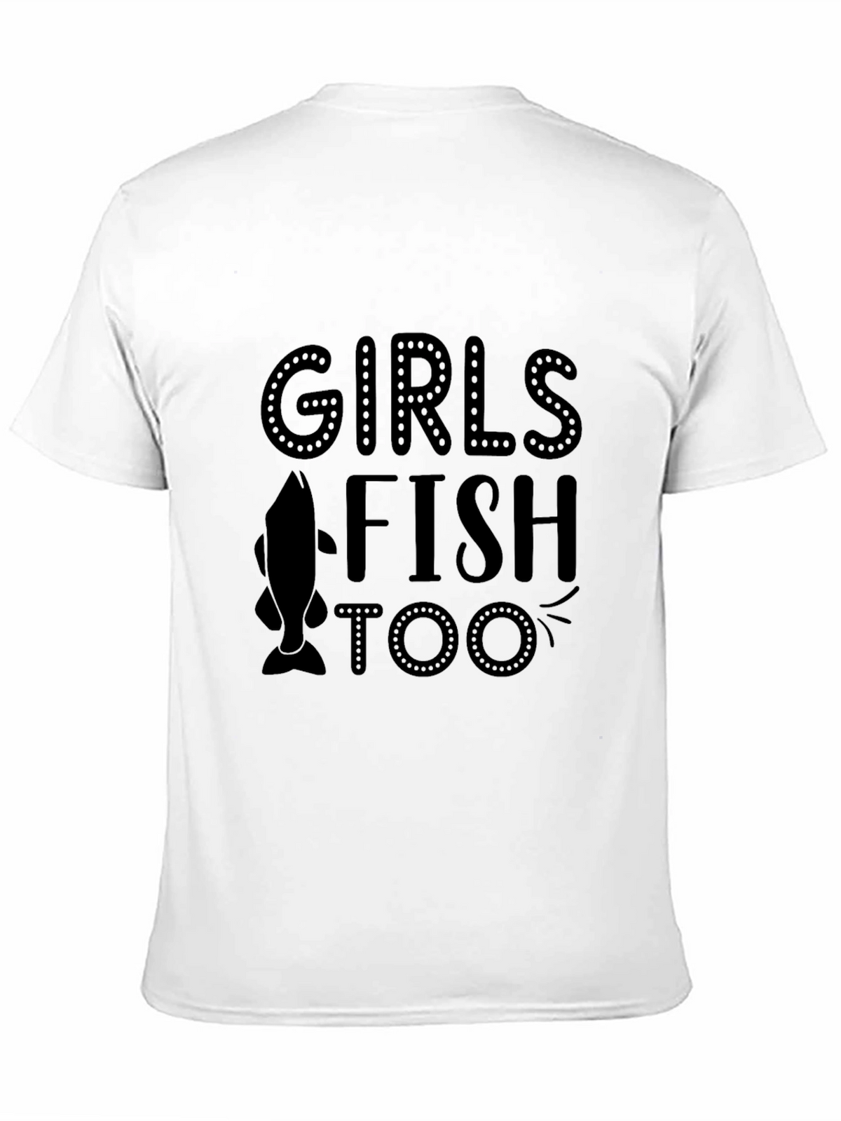 Girls Fish Too Black Graphic Tee