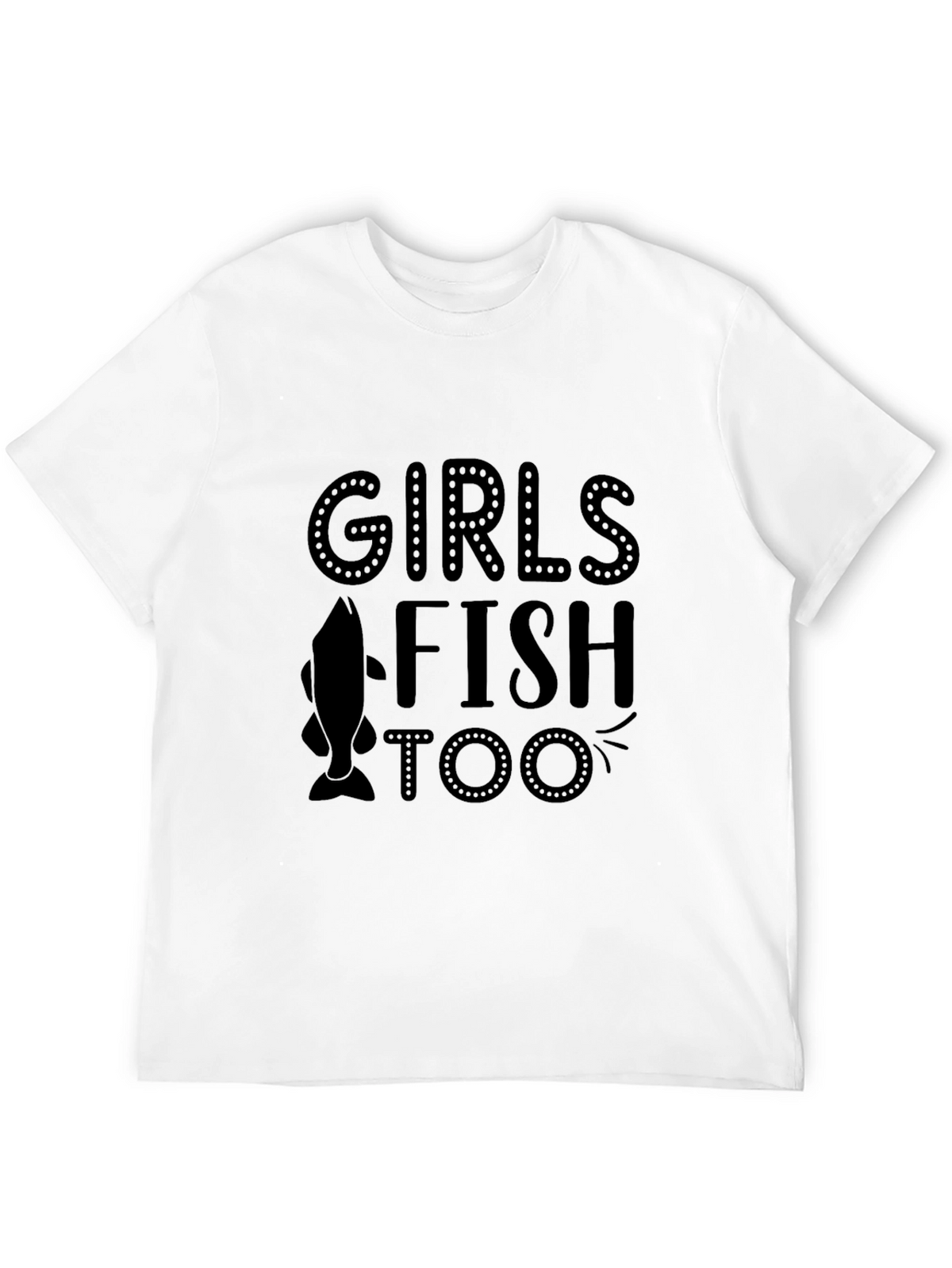 Girls Fish Too Black Graphic Tee