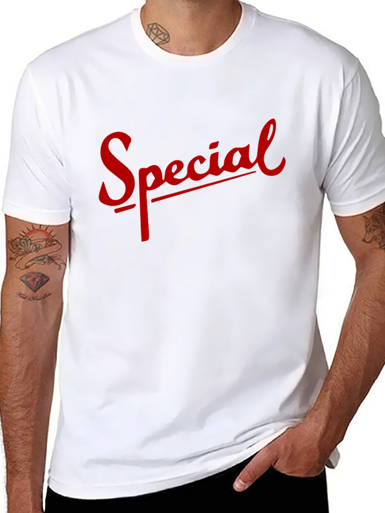 Special Graphic T-Shirt - Black Crew Neck Tee
