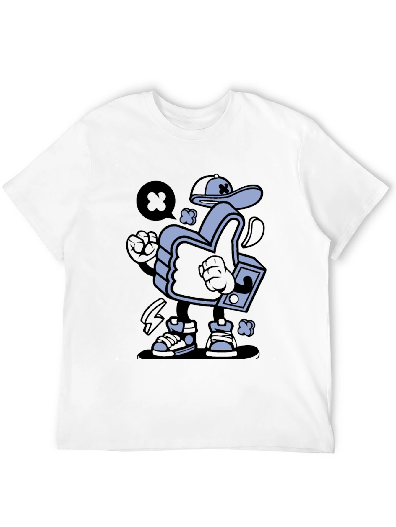 Cool Cartoon Thumbs Up Graphic T-Shirt
