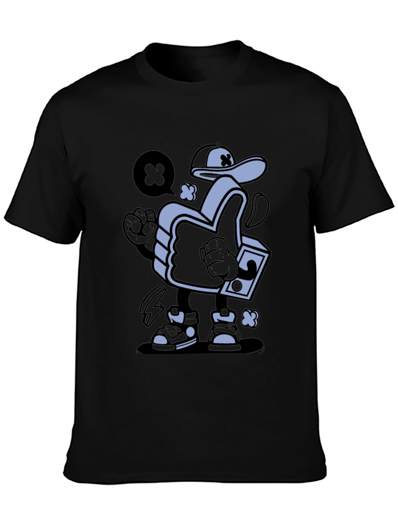 Cool Cartoon Thumbs Up Graphic T-Shirt