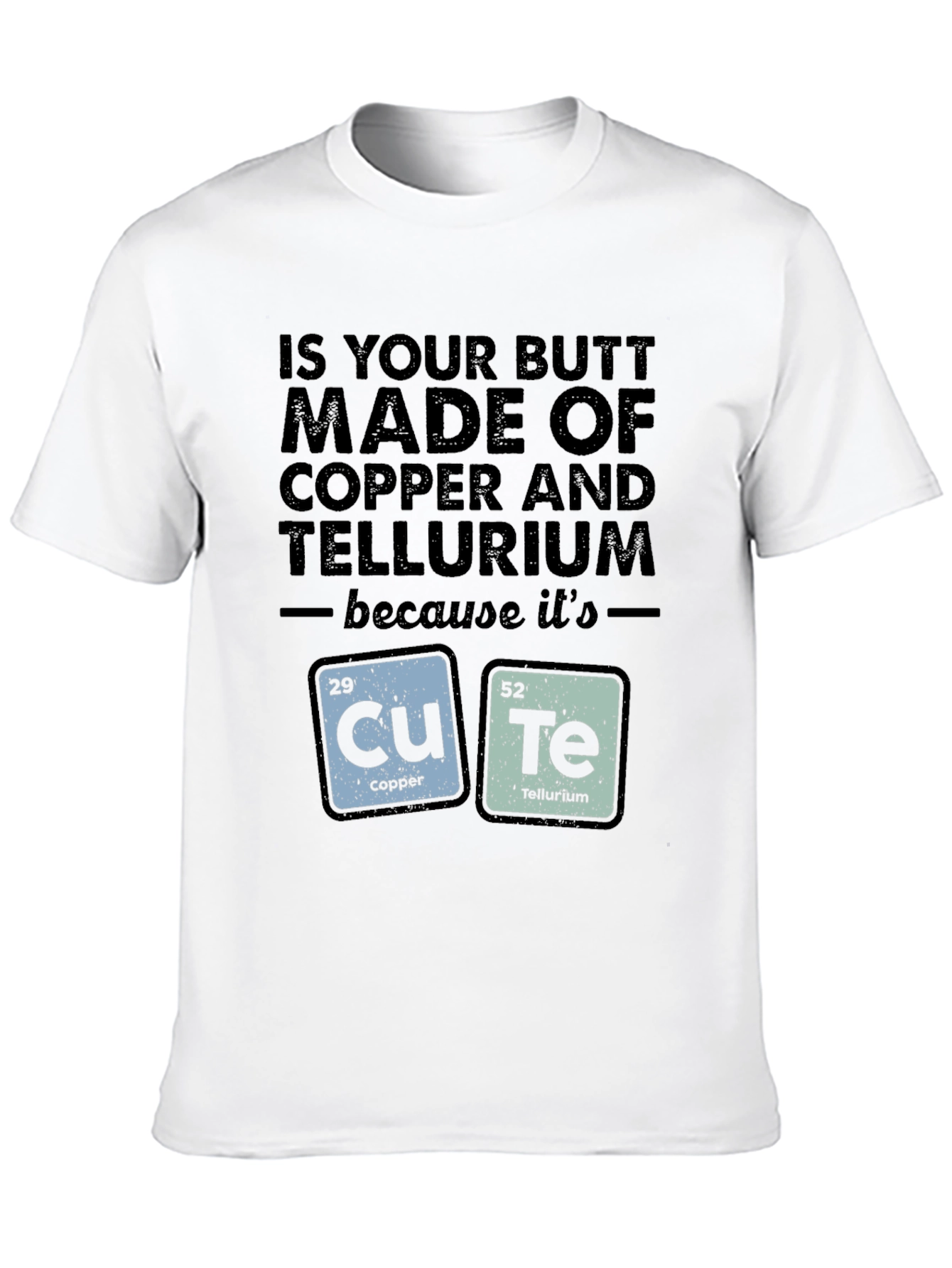 Chemistry Pun T-Shirt - Cute Copper & Tellurium Design