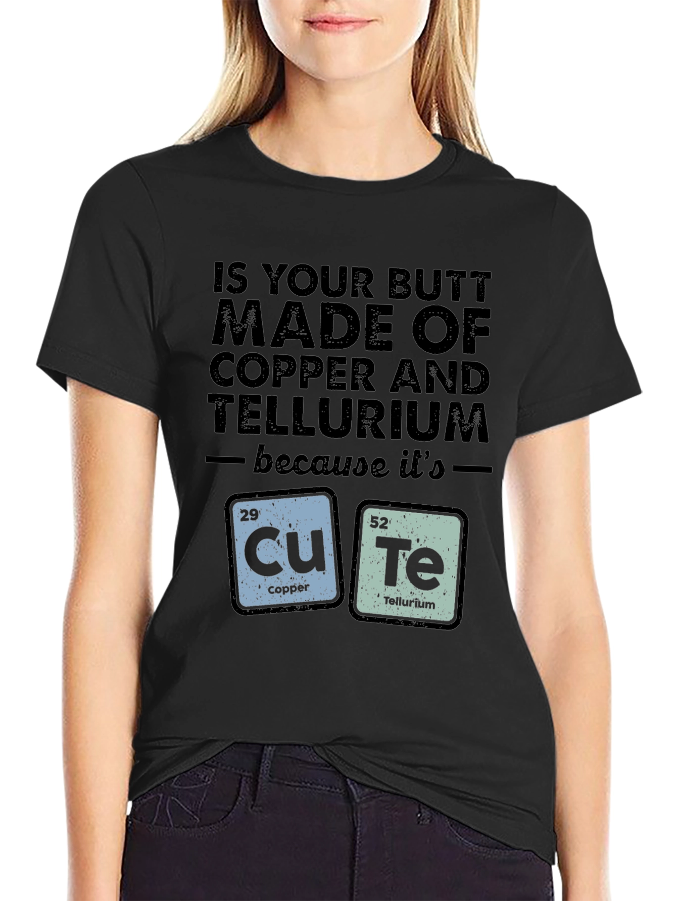 Chemistry Pun T-Shirt - Cute Copper & Tellurium Design