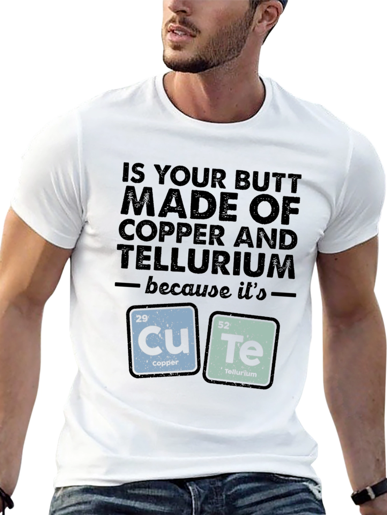 Chemistry Pun T-Shirt - Cute Copper & Tellurium Design