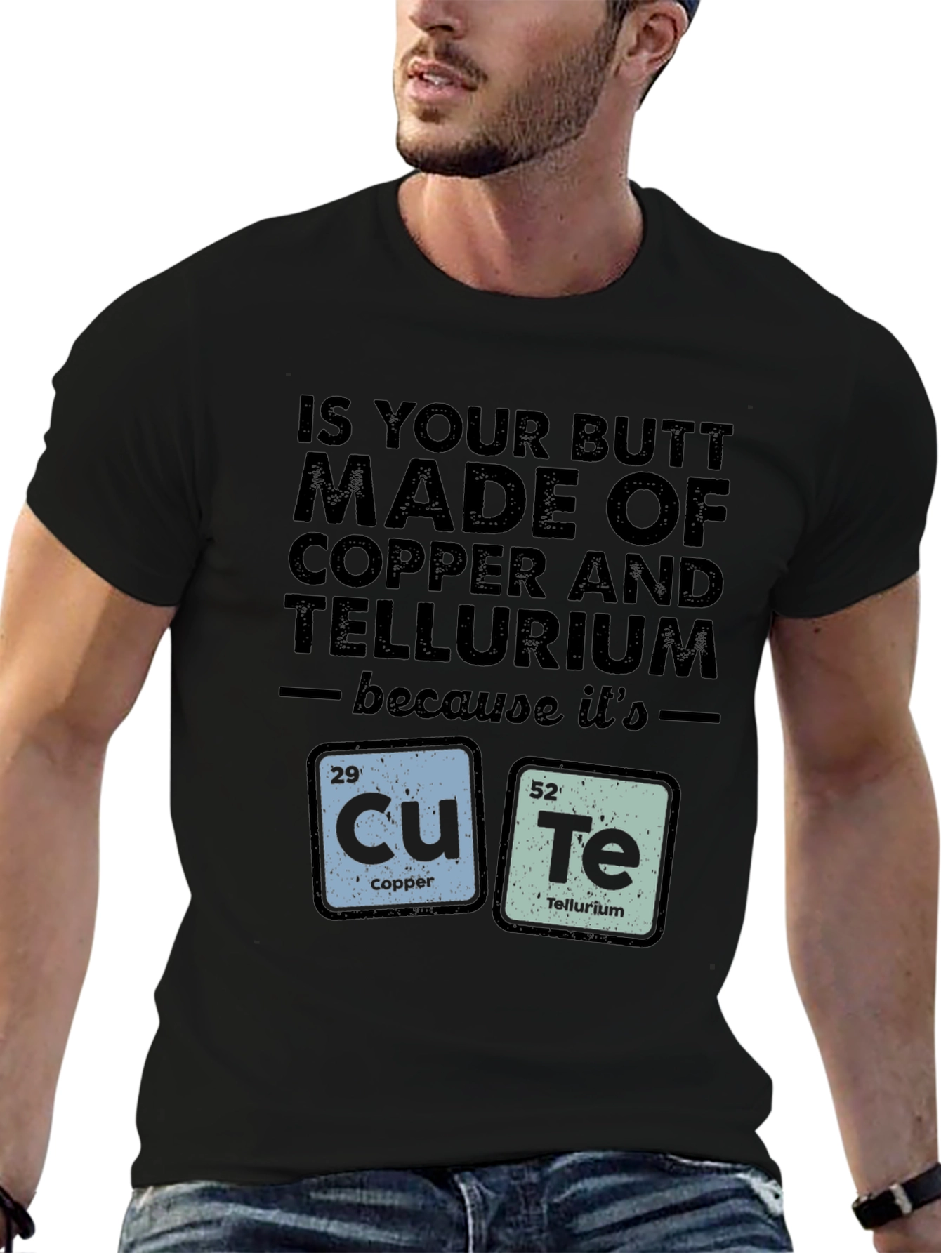 Chemistry Pun T-Shirt - Cute Copper & Tellurium Design