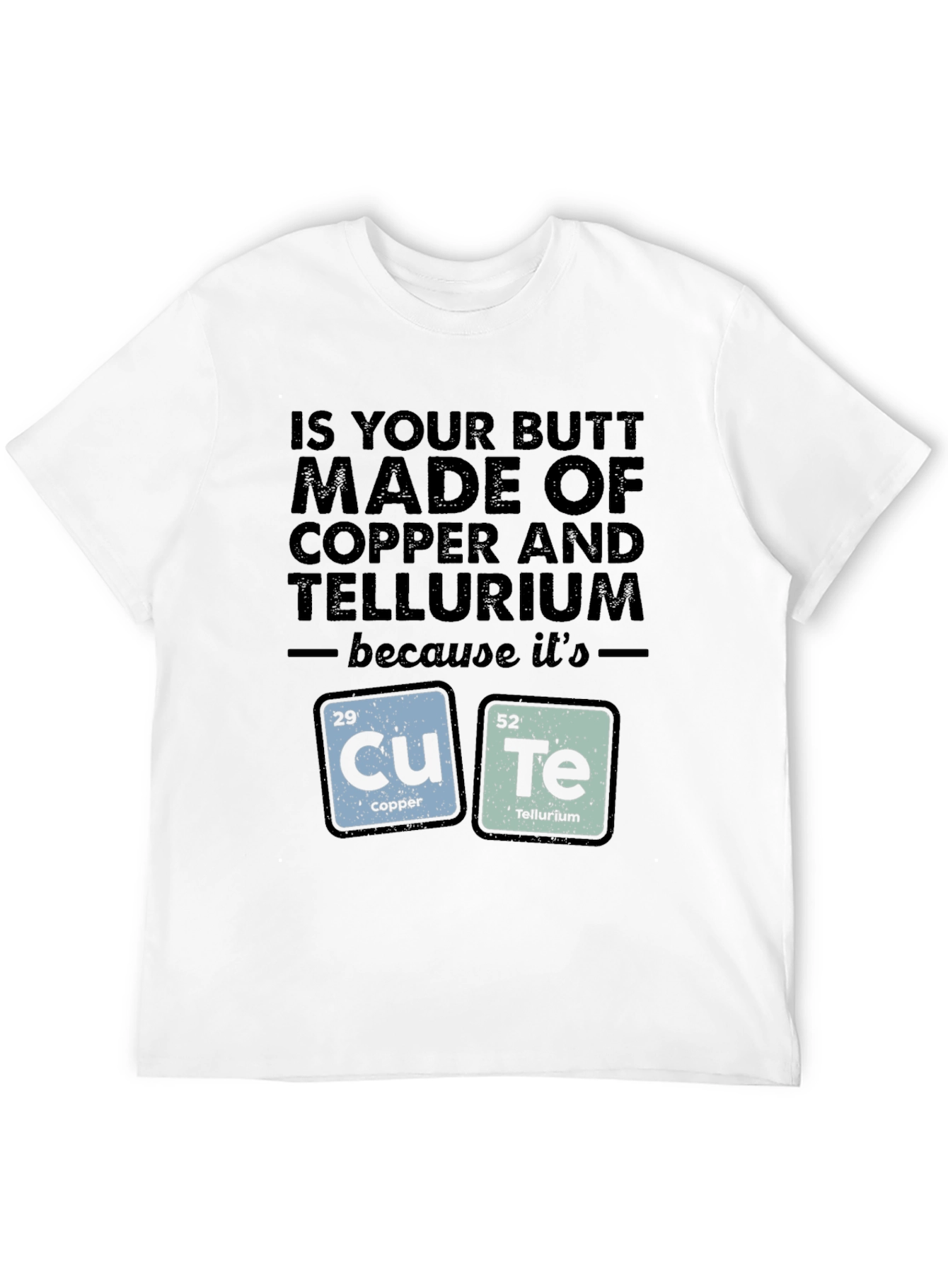 Chemistry Pun T-Shirt - Cute Copper & Tellurium Design