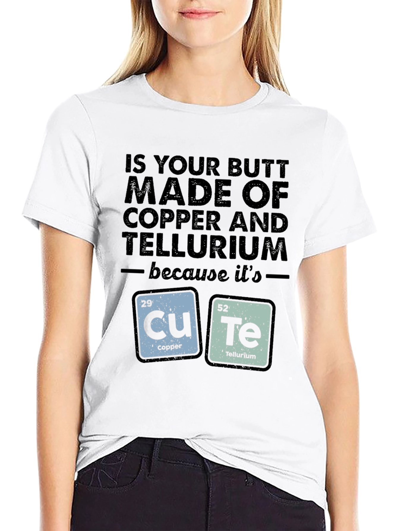 Chemistry Pun T-Shirt - Cute Copper & Tellurium Design