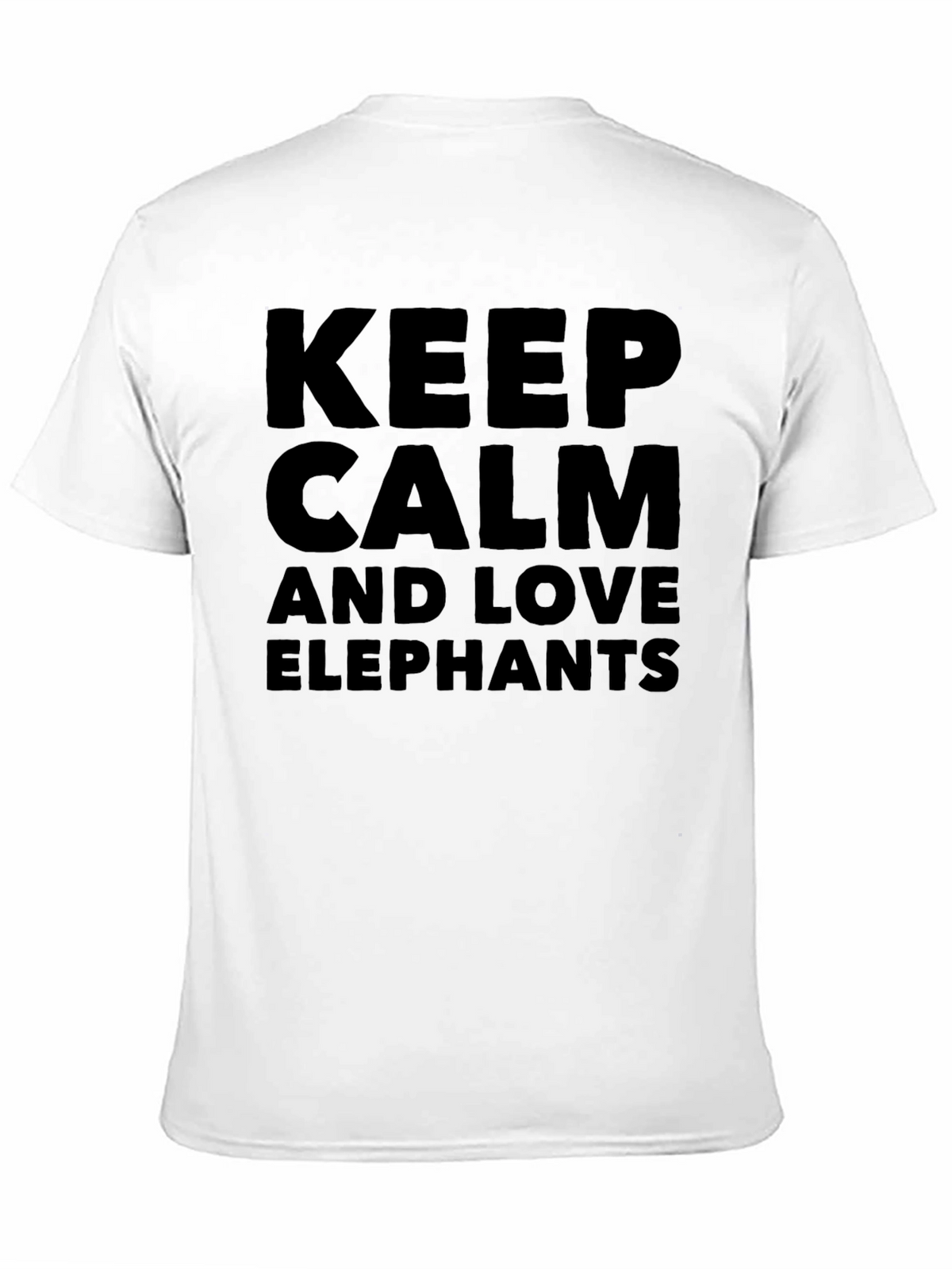 Keep Calm Love Elephants Mens Black T-Shirt