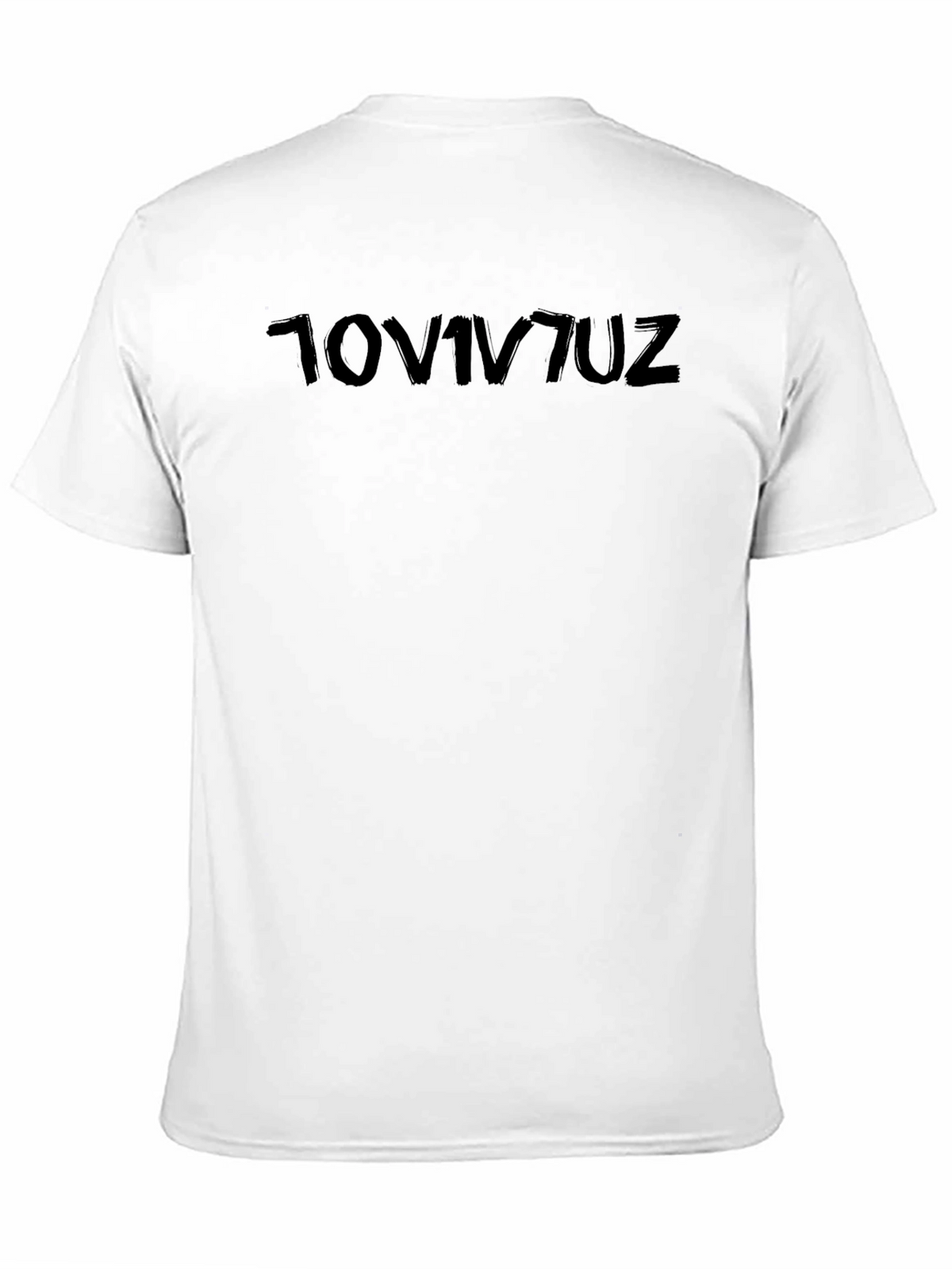 Mens Black Graphic T-Shirt - Backward Text Design