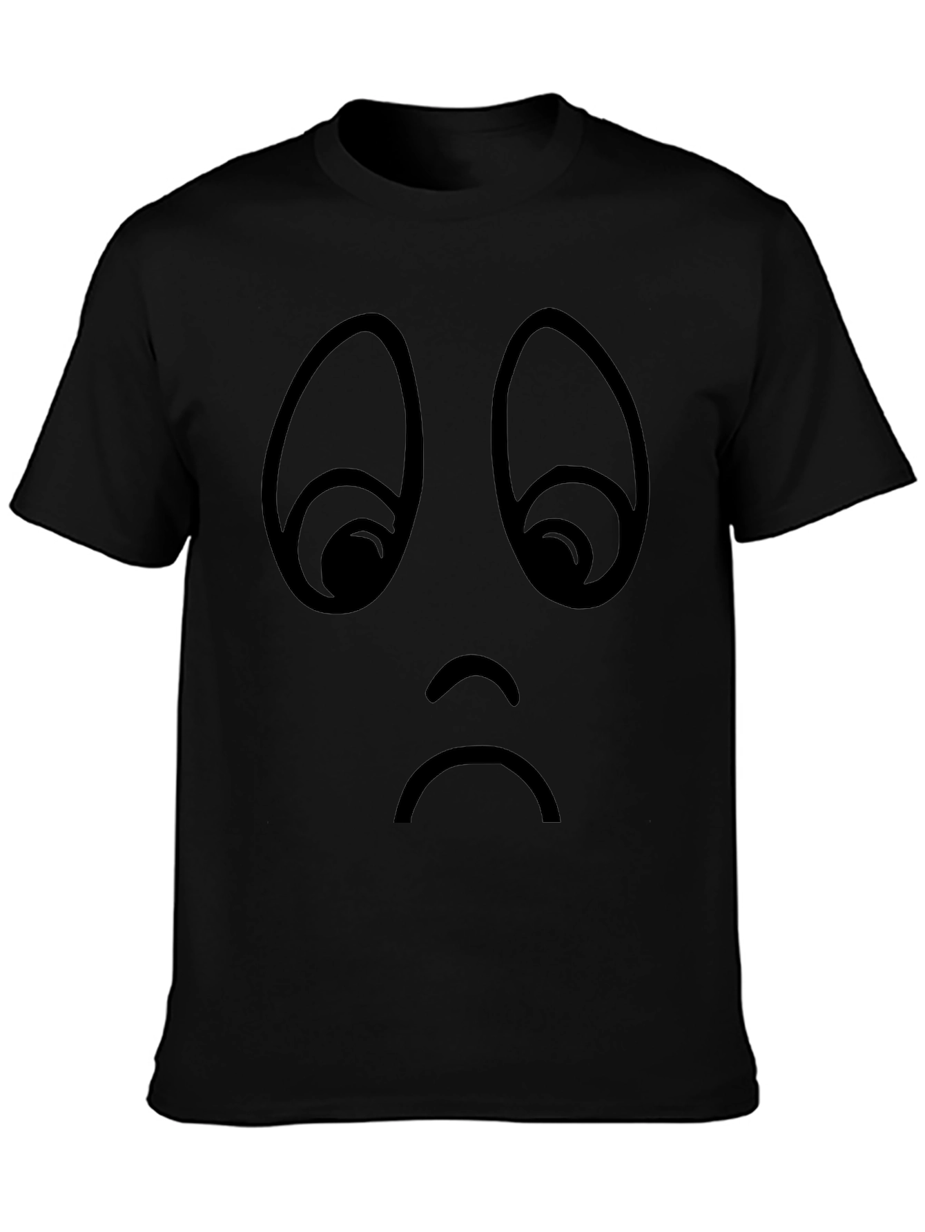 Sad Face Graphic Tee - Unisex Black T-Shirt