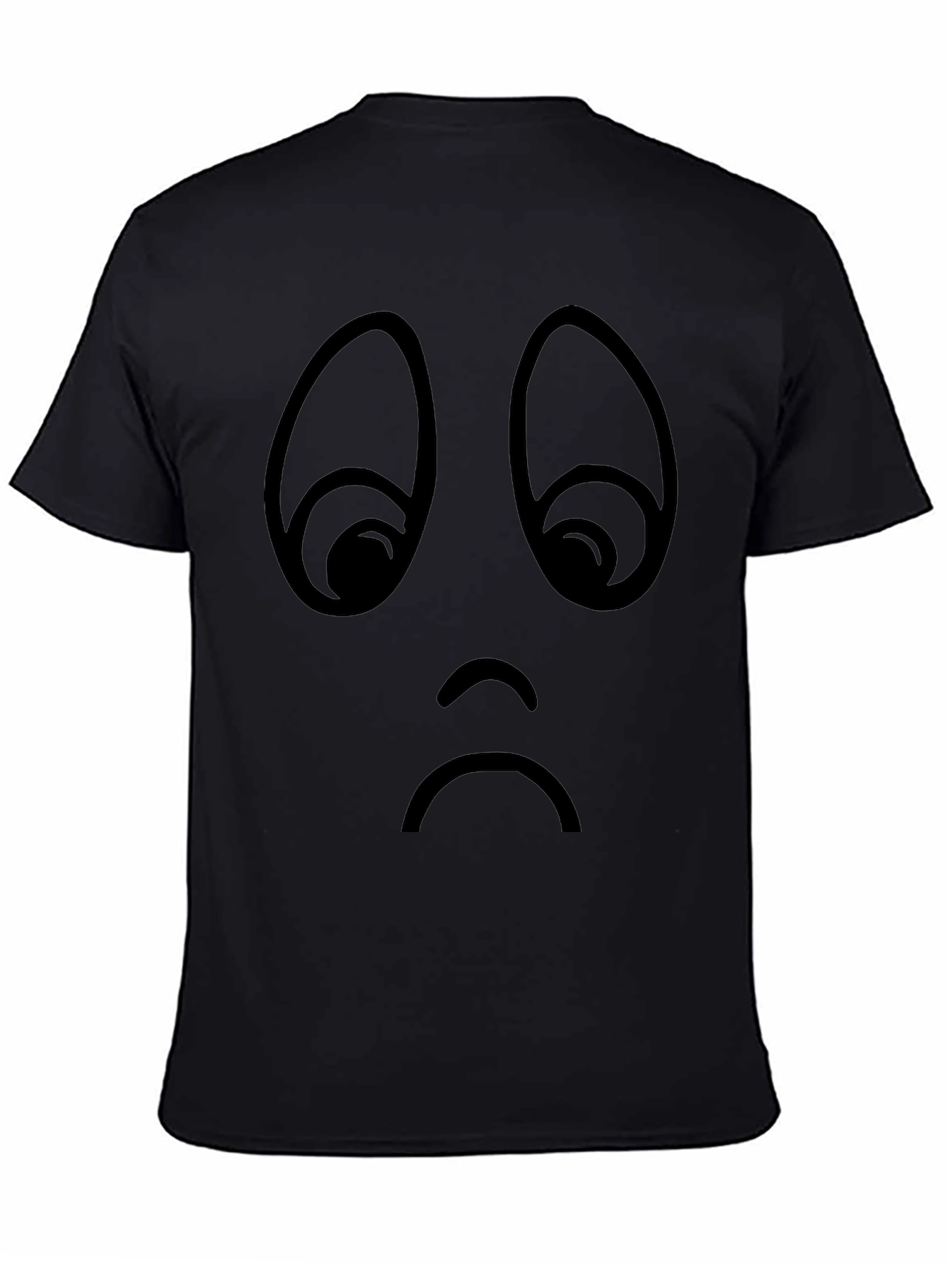 Sad Face Graphic Tee - Unisex Black T-Shirt