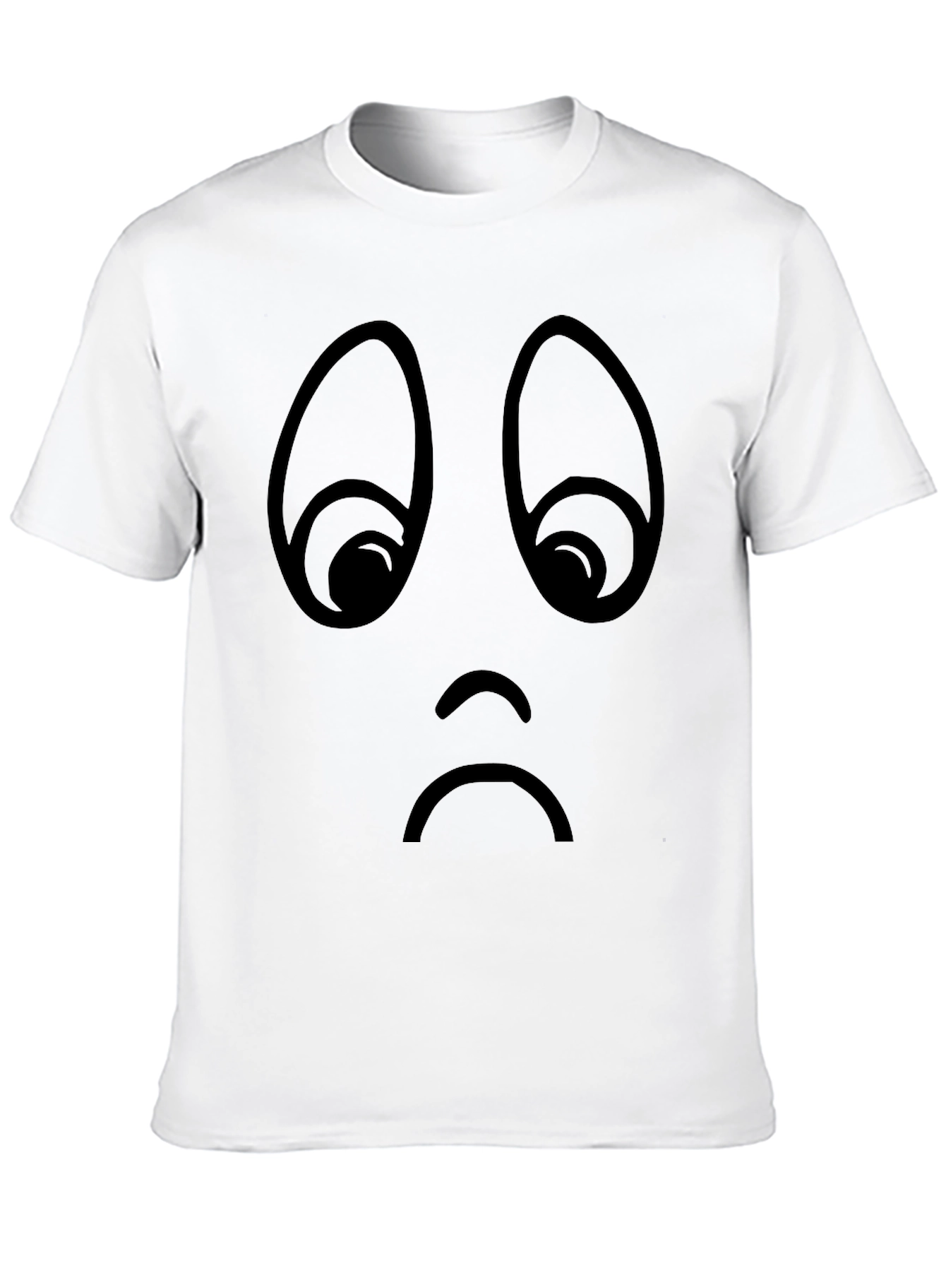 Sad Face Graphic Tee - Unisex Black T-Shirt