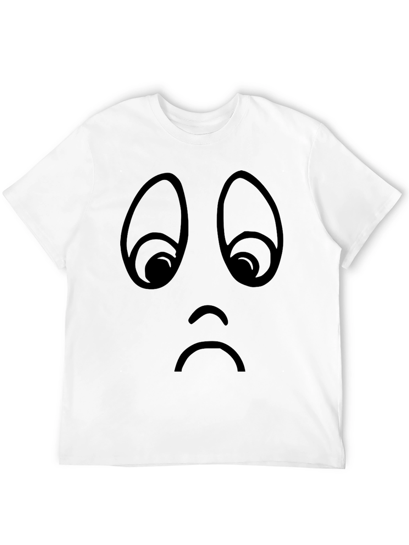 Sad Face Graphic Tee - Unisex Black T-Shirt