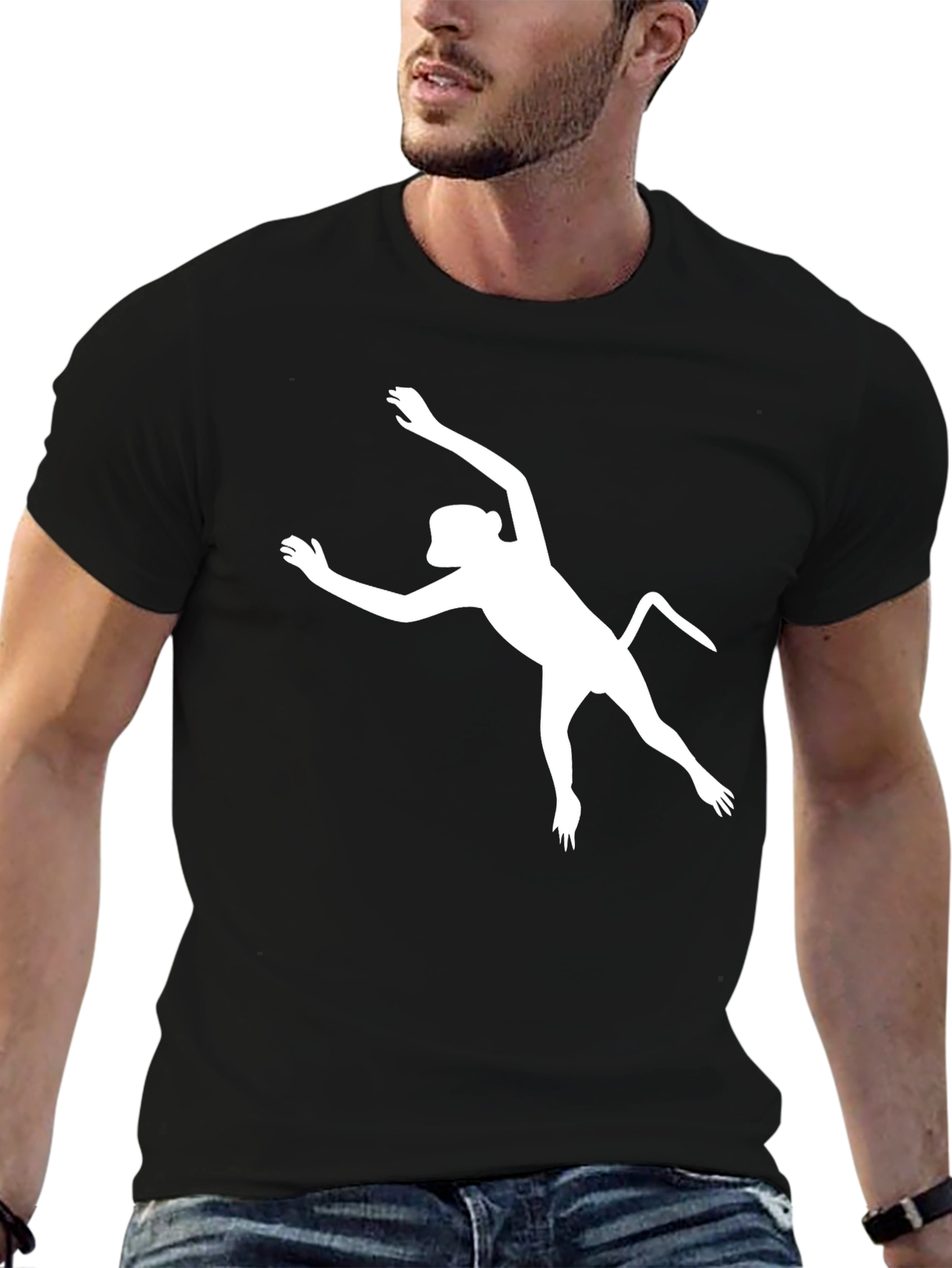 Cool Monkey Silhouette Black T-Shirt