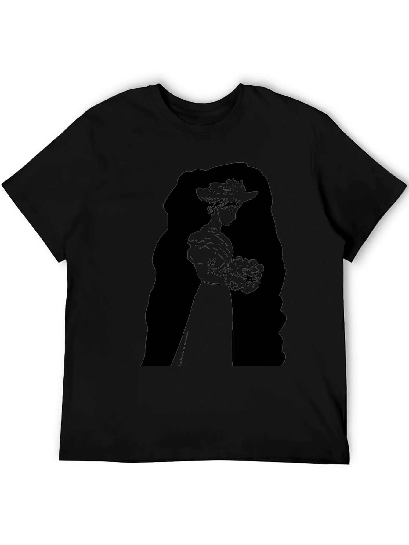 Elegant Silhouette Graphic Black T-Shirt
