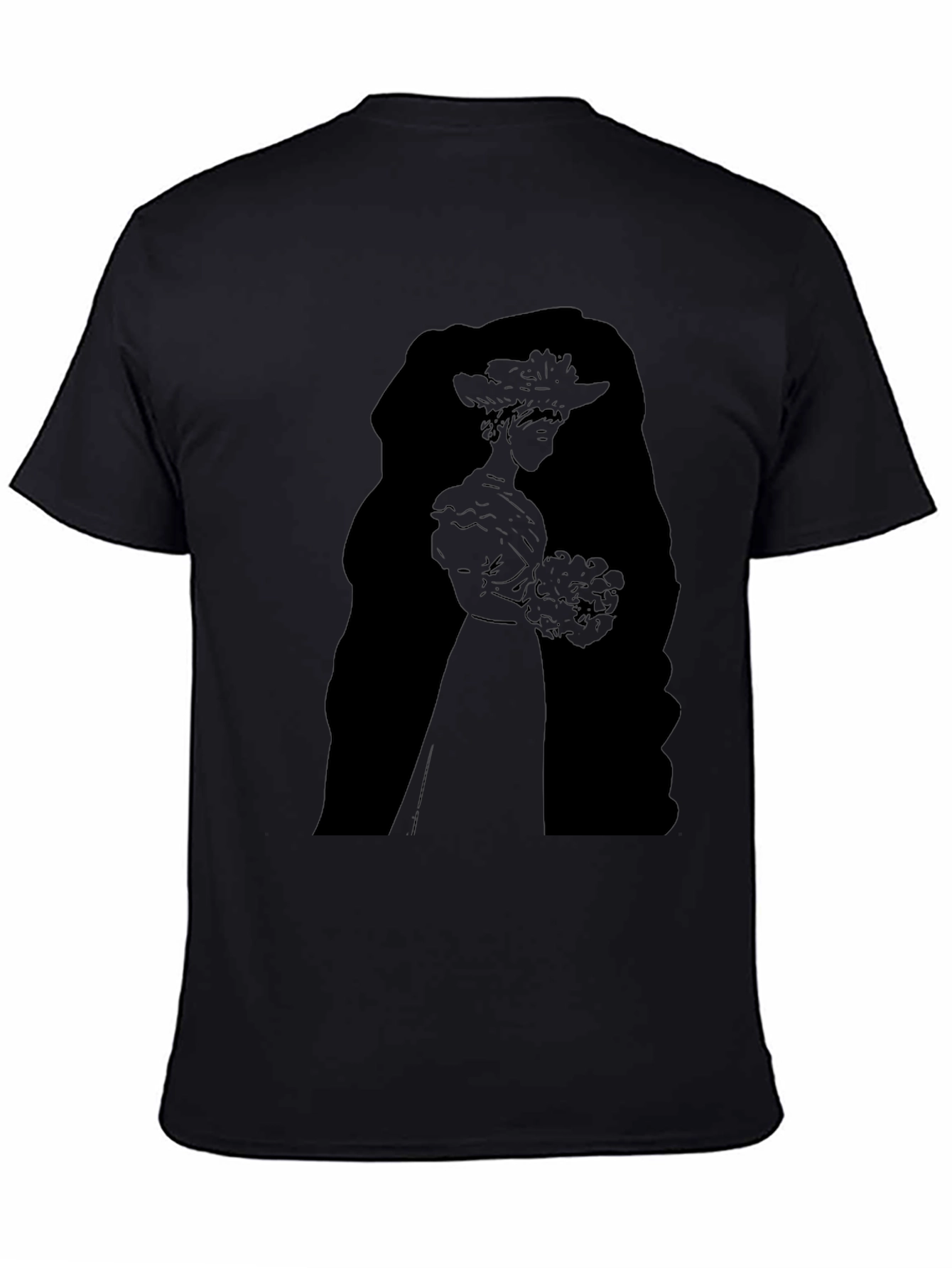 Elegant Silhouette Graphic Black T-Shirt