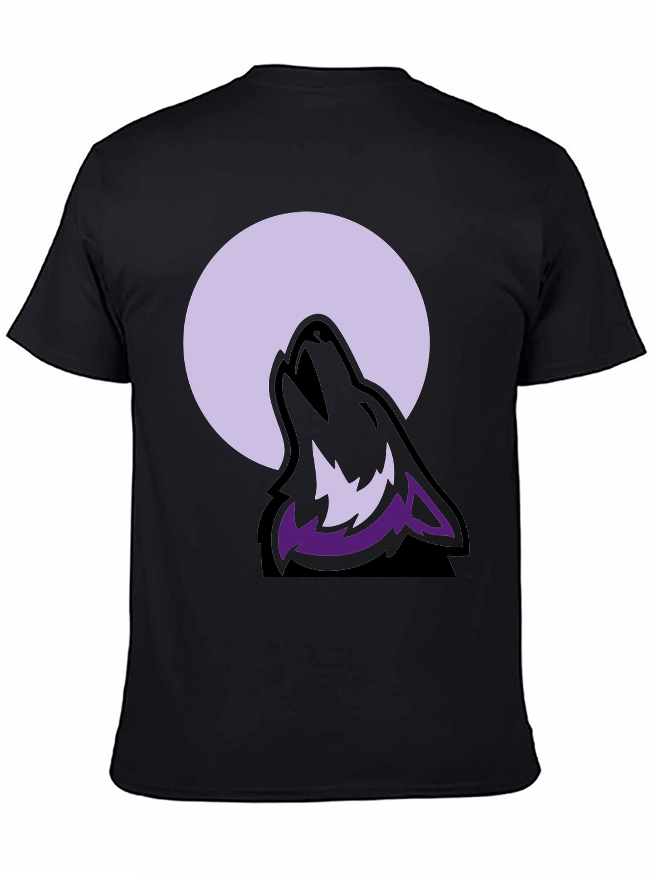 Wolf Moon Graphic Tee - Black Cotton Blend T-Shirt