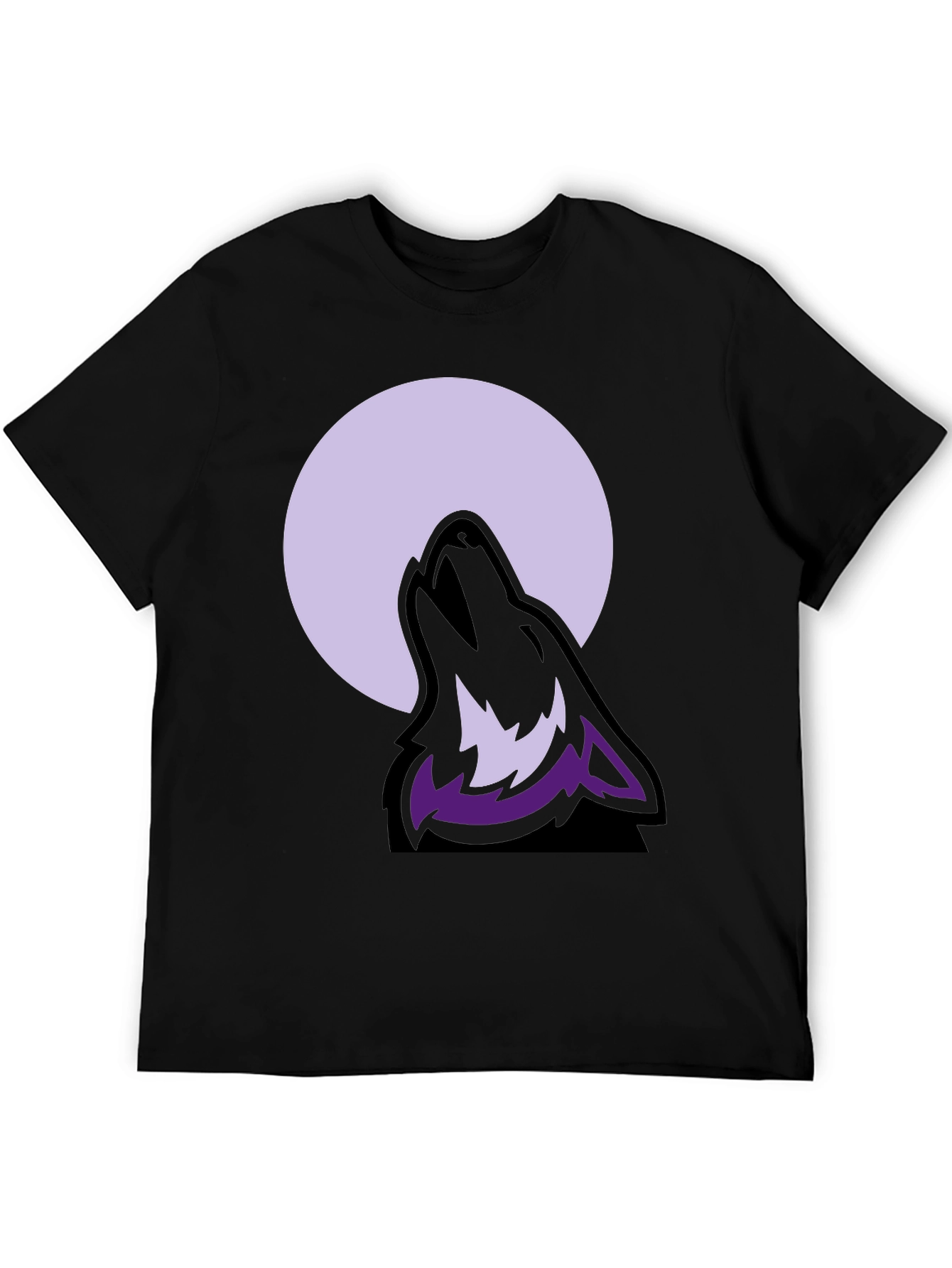 Wolf Moon Graphic Tee - Black Cotton Blend T-Shirt