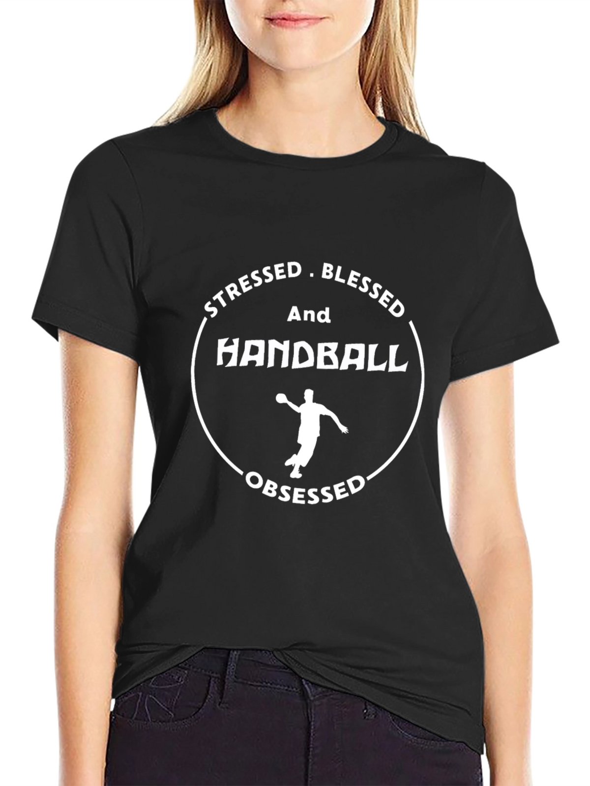 Stressed Blessed Handball Obsessed T-Shirt