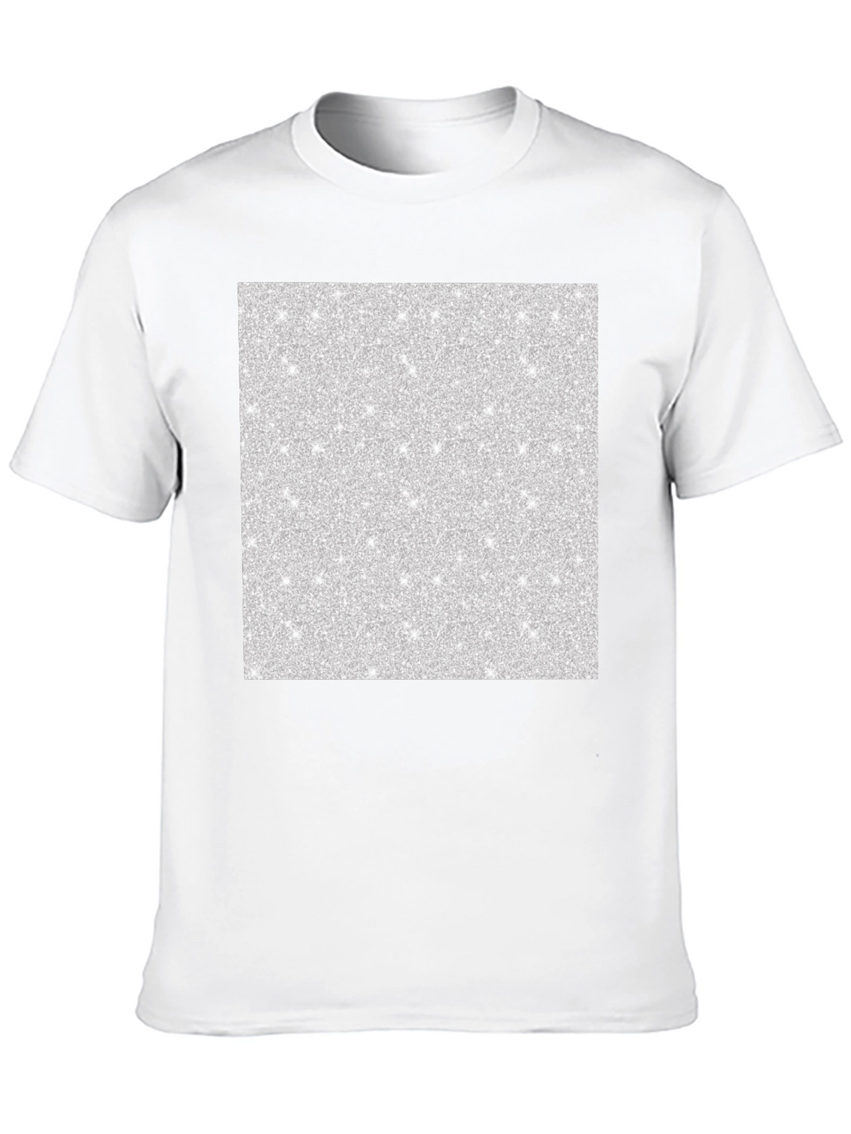 Mens Black T-Shirt with Abstract Glitter Square Design