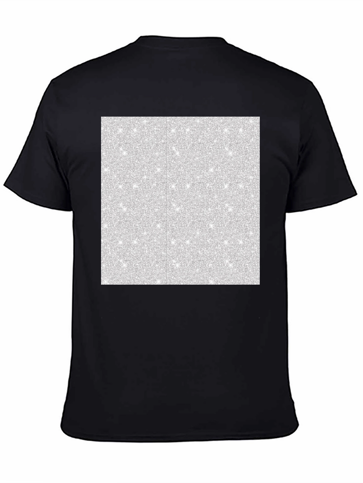 Mens Black T-Shirt with Abstract Glitter Square Design