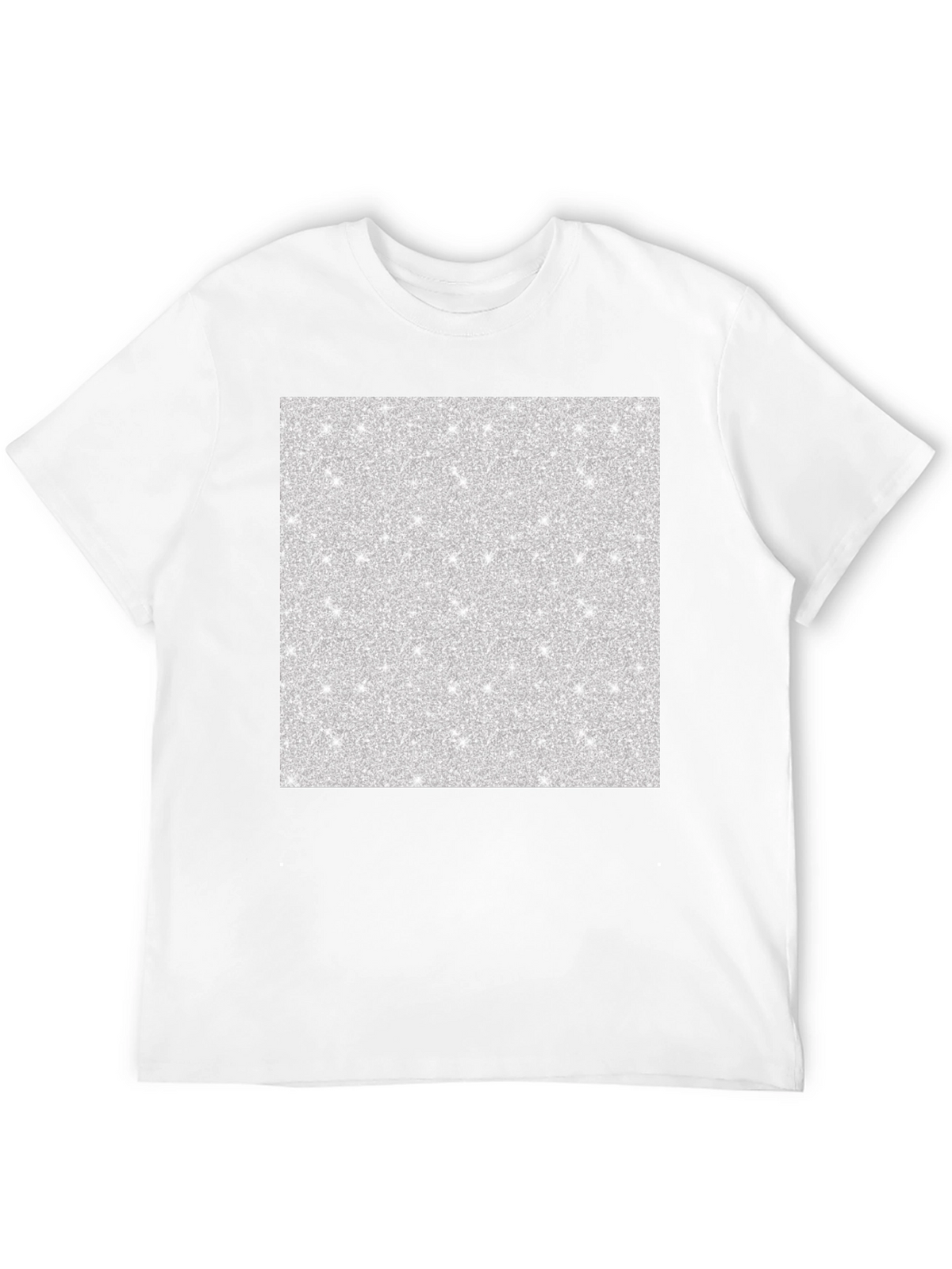 Mens Black T-Shirt with Abstract Glitter Square Design