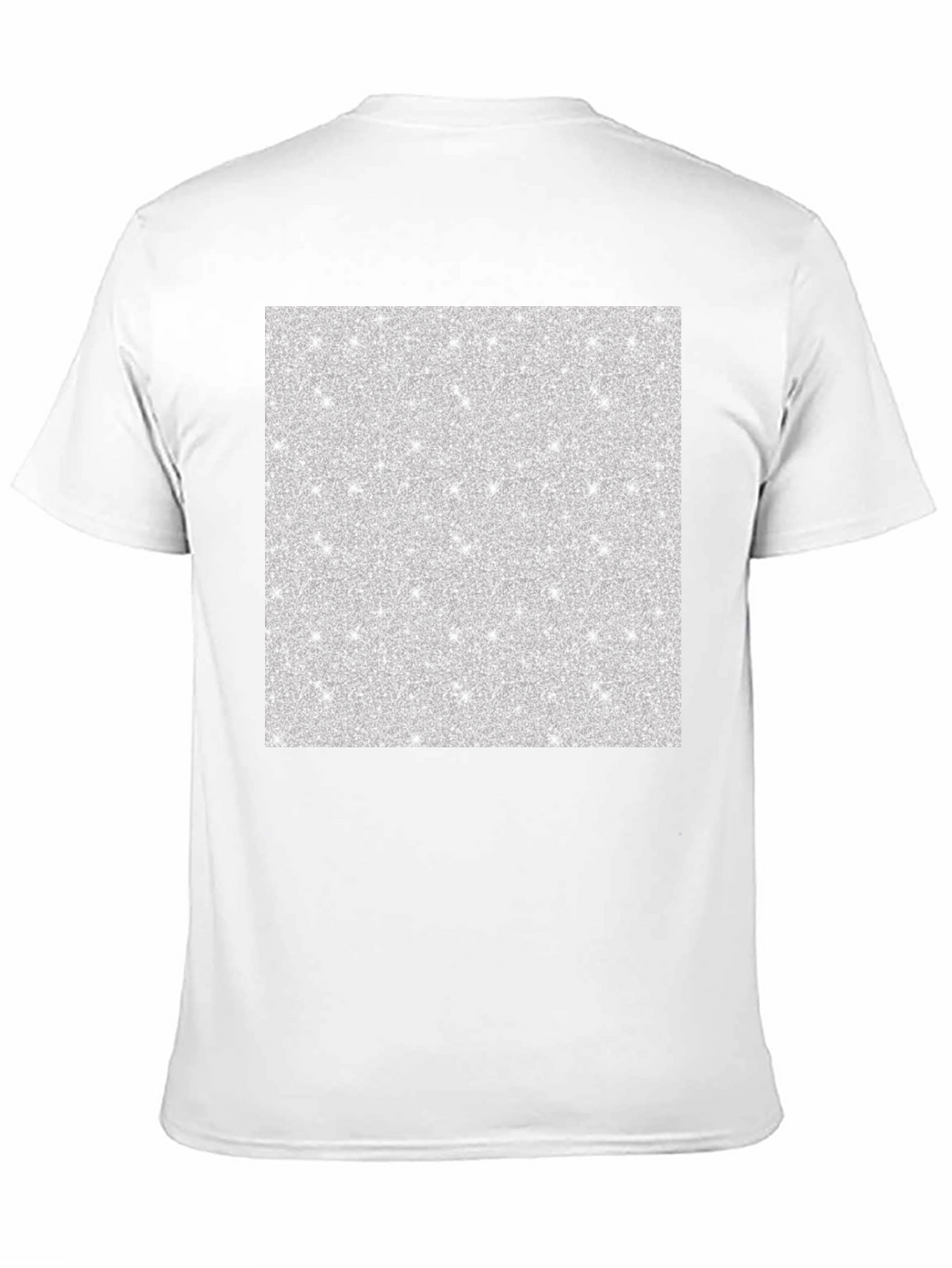 Mens Black T-Shirt with Abstract Glitter Square Design