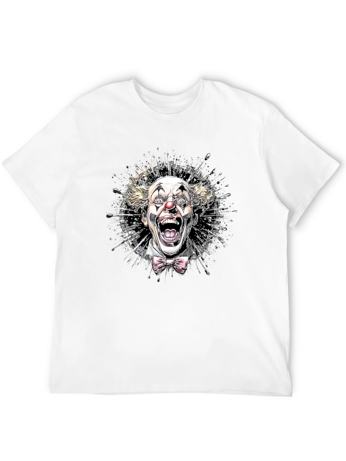 Mens Clown Graphic Print Tee - Black