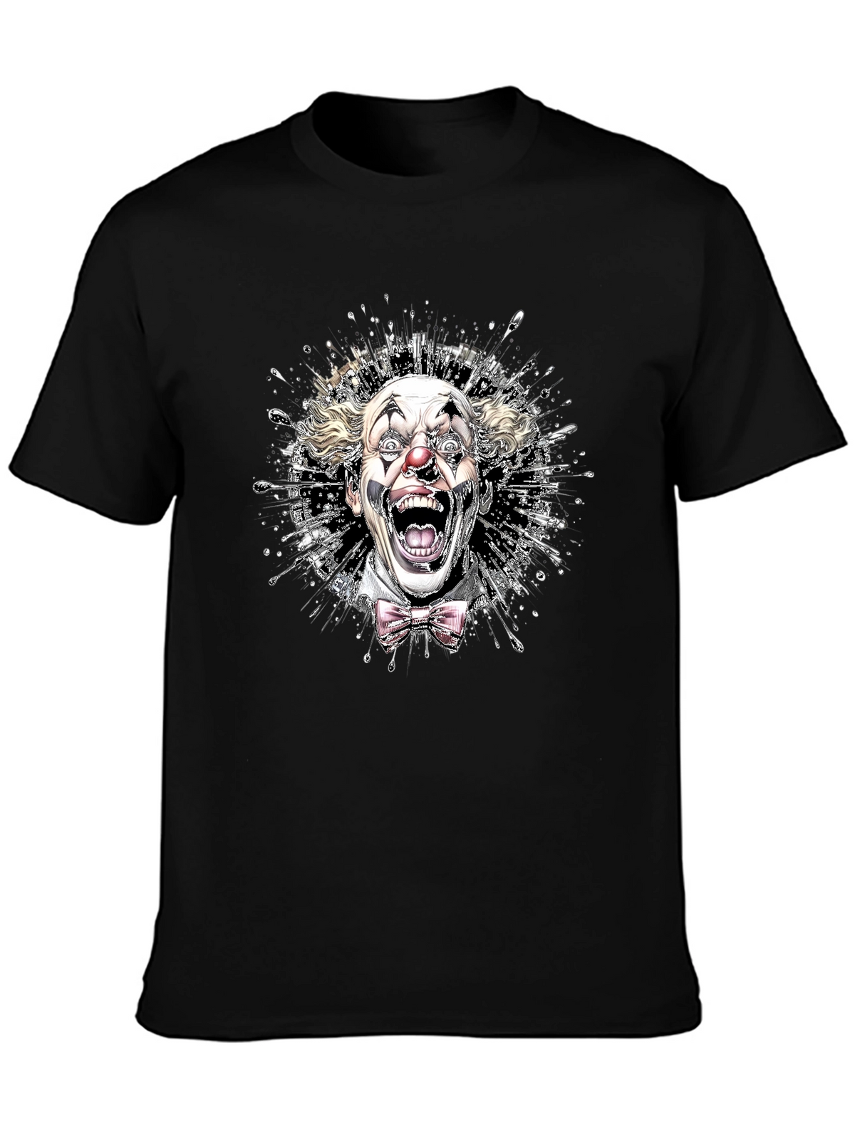 Mens Clown Graphic Print Tee - Black
