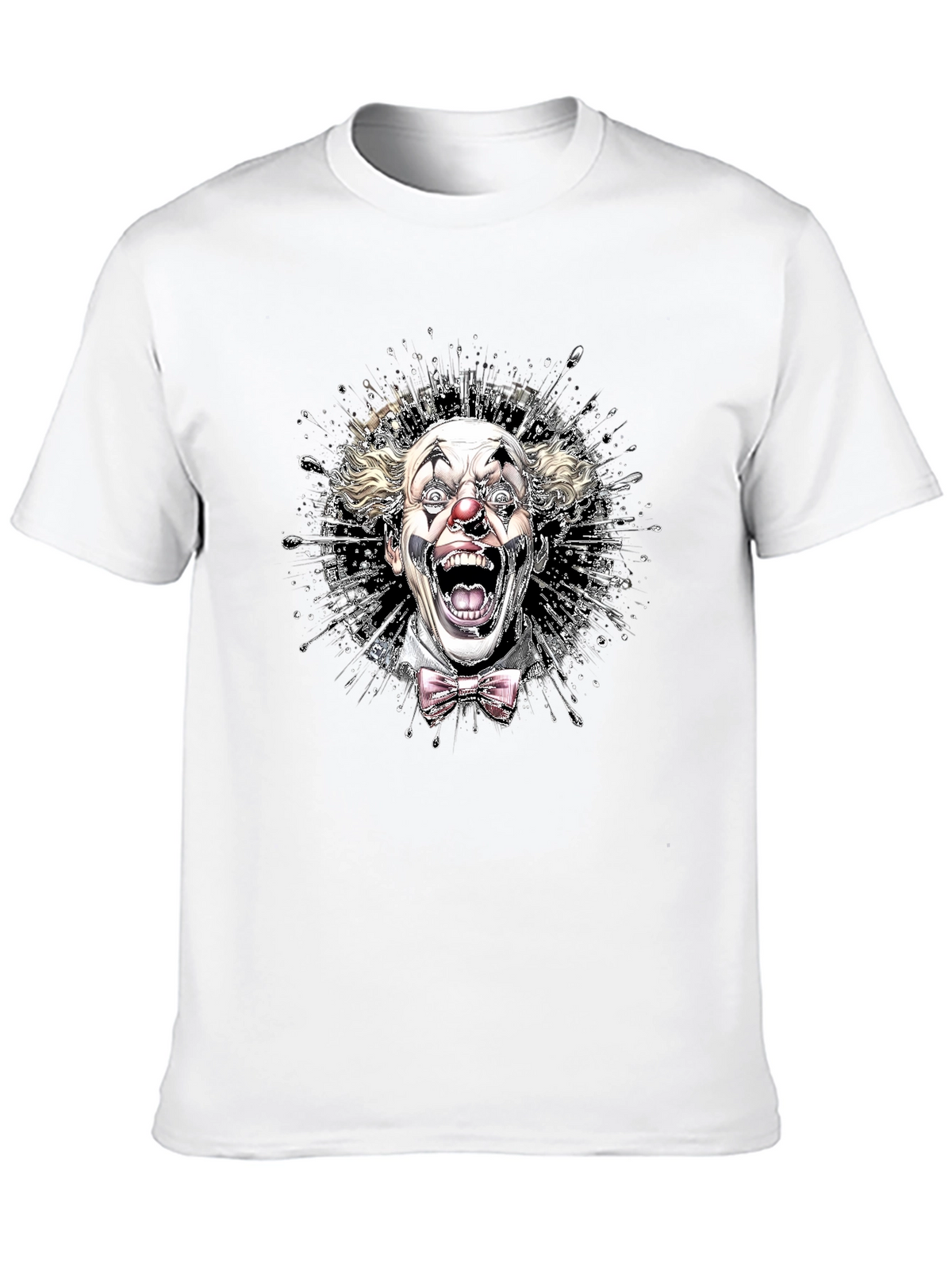 Mens Clown Graphic Print Tee - Black