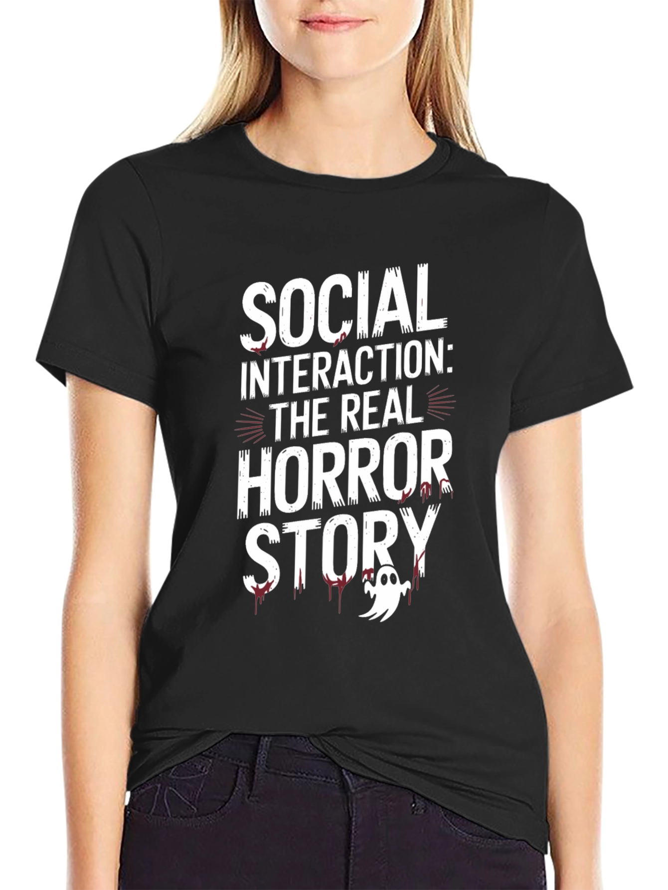 Social Interaction Horror Story Graphic Tee