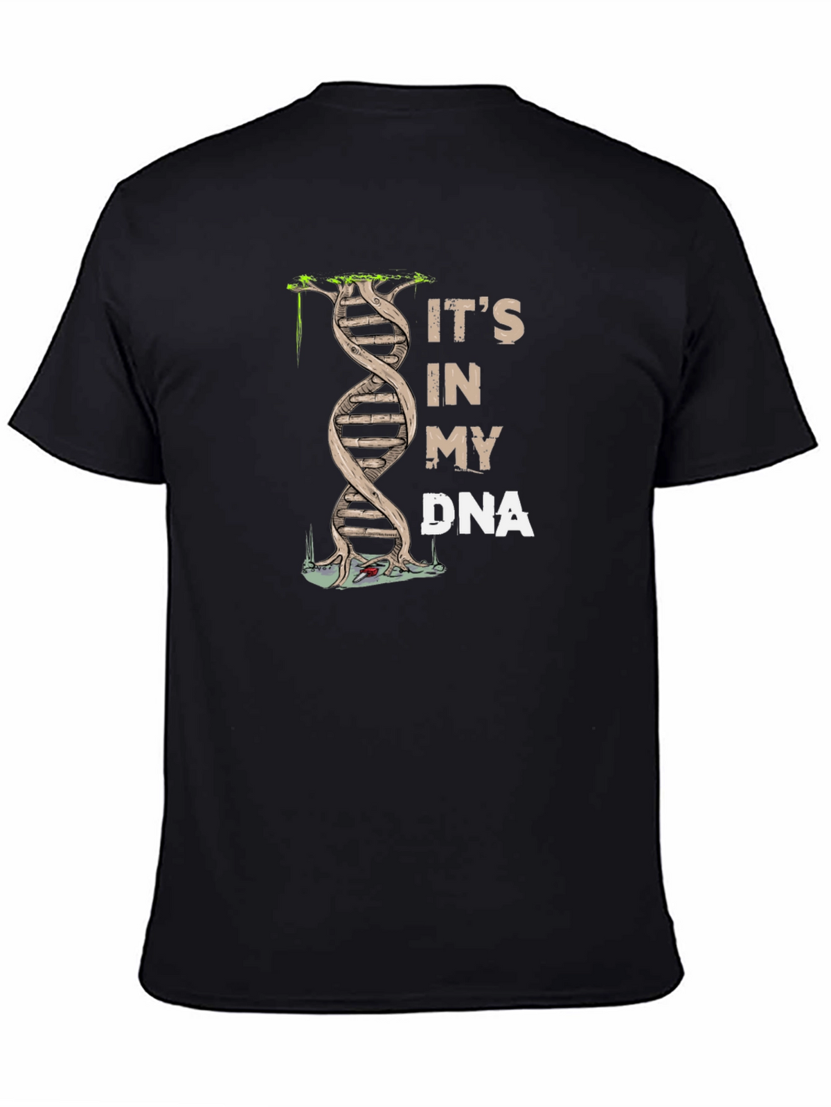 Its In My DNA Graphic Print Black T-Shirt