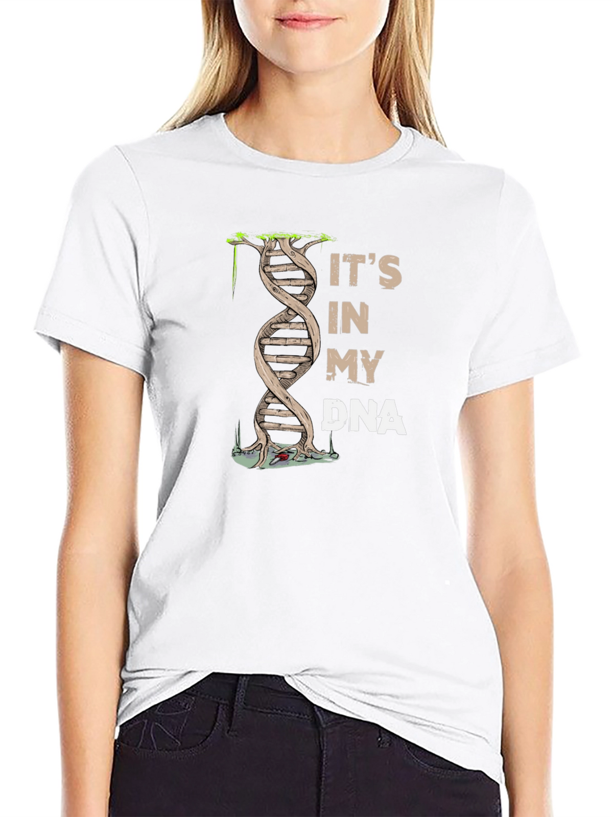 Its In My DNA Graphic Print Black T-Shirt
