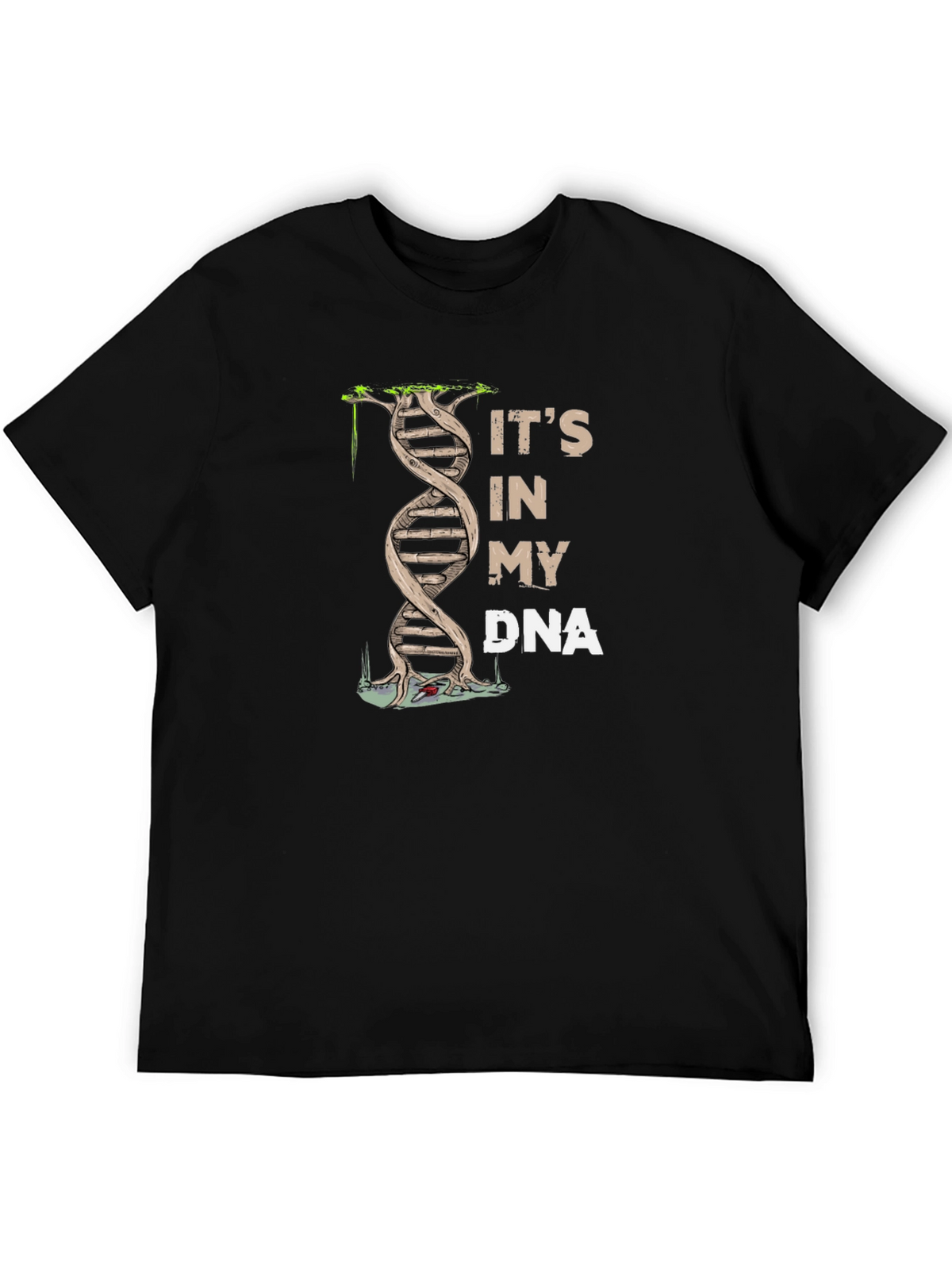 Its In My DNA Graphic Print Black T-Shirt