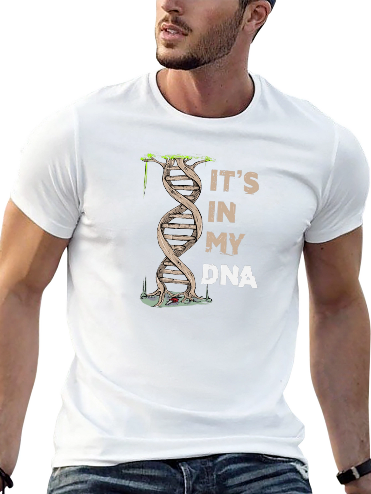 Its In My DNA Graphic Print Black T-Shirt