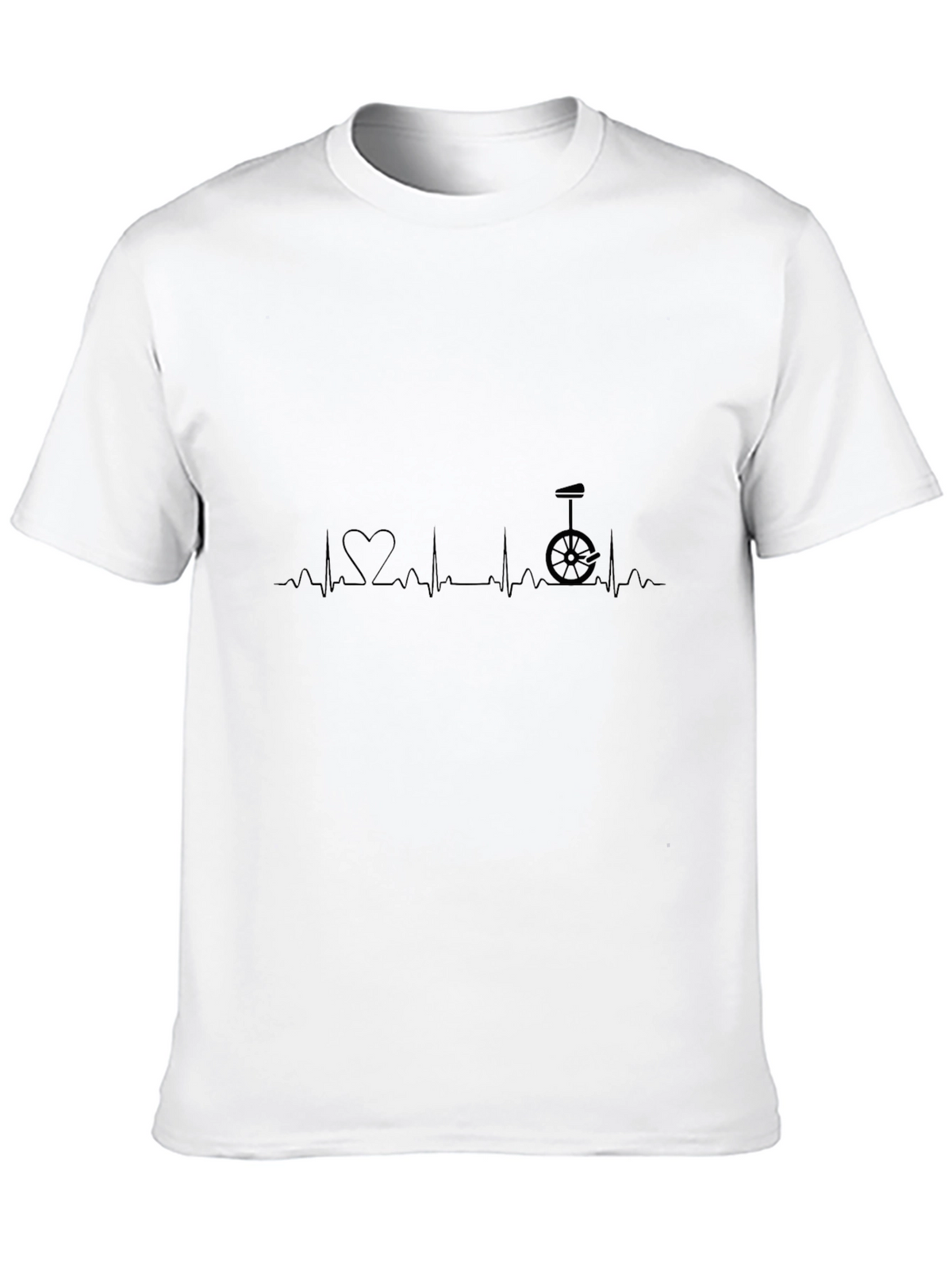 Heartbeat Unicycle Black T-Shirt